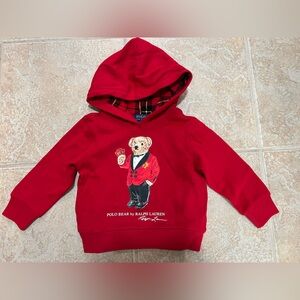 Polo Ralph Lauren Red Bear Graphic Hoodie with pockets